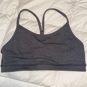 Lululemon Y Back Sports Bra Grey Size 4 includes Lululemon Bag